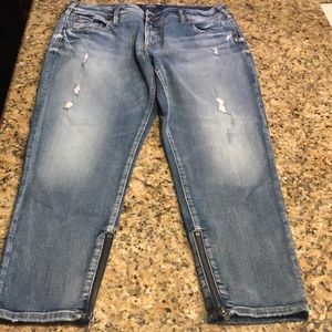 Silver jean capris